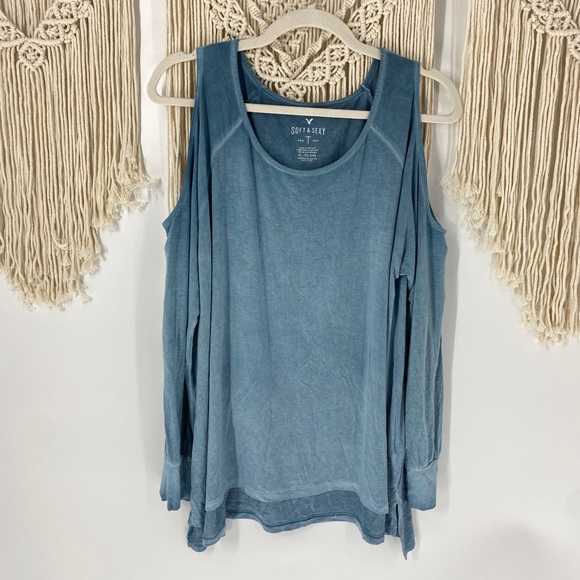 AEO Soft & Sexy Cold Shoulder Long Sleeve Top
